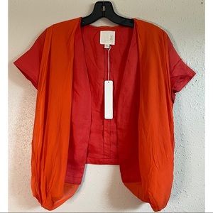 Line and Dot linen jacket with silk accent M